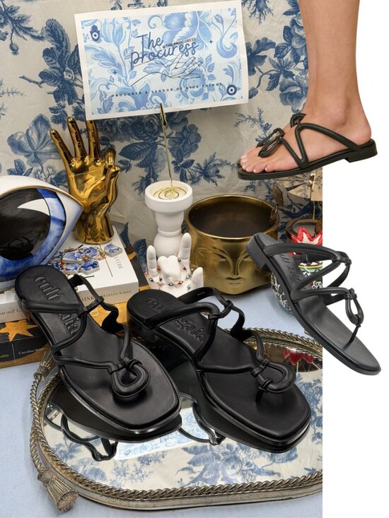 cult gaia Shoes - 🆕 CULT GAIA 🧿 NWOB Estee Flat Leather Sandal, Black - Sz 37 US 7
